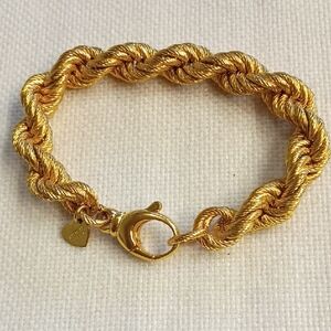 Twisted Rope Bracelet From Bronzo Italia. Gold, EUC, 8 INCHES